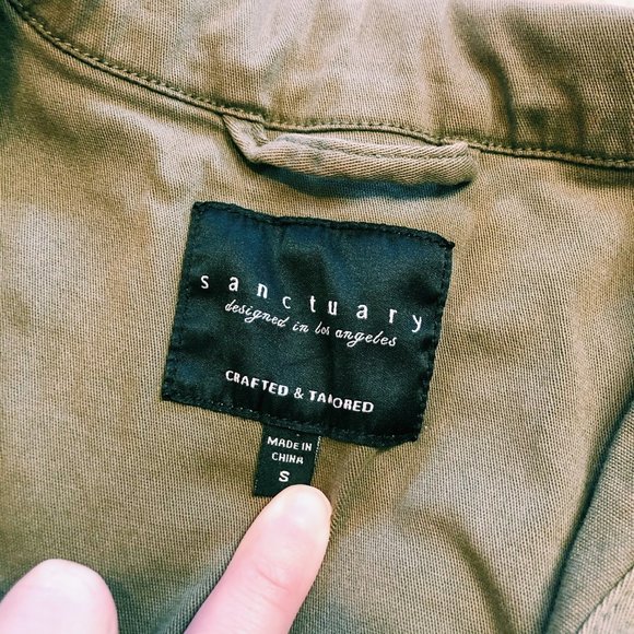 Sanctuary Olive Green Button-Up Cargo Jacket - Picture 8 of 10